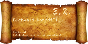 Buchvald Kornél névjegykártya